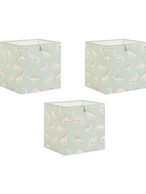 Ocean Home Textile 3'lü Çocuk Odası Dinozor Kutu Set 33 x 30 x 33 cm