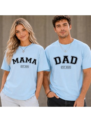 Vodexa Erkek Kadın Kombin Oversize T-Shirt Mama Baskılı %100 Pamuk Tişört Rahat Kalıp (Tekli Satılmaktadır)