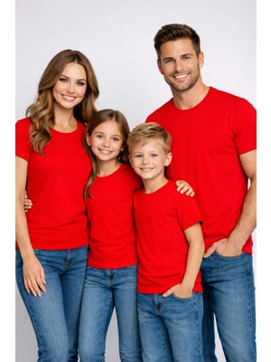 Vodexa Aile Çocuk Kombin Oversize Tişört Twin T-Shirt Karışık Sade Baskılı (Tekli Satılmaktadır)