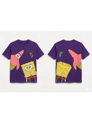 Vodexa Ünisex Oversize T-Shirt Patrick Baskılı %100 Pamuk Tişört Rahat Kalıp