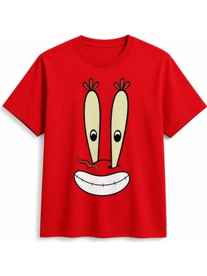 Vodexa Ünisex Bikini Bottom Baskılı Oversize %100 Pamuklu Renkli Çocuk-Yetişkin T-Shirt Kombin Olarak 3 Lü Satılır (3'lü)