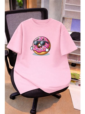 Vodexa Oversize Çocuk Genç Tişört %100 Pamuk Baskılı Rahat Kalıp Günlük Şık T-Shirt