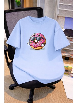 Vodexa Oversize Çocuk Genç Tişört %100 Pamuk Baskılı Rahat Kalıp Günlük Şık T-Shirt