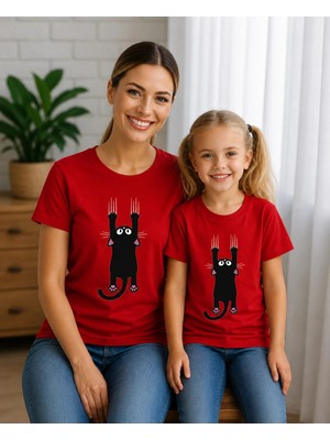 Vodexa Anne Çoçuk Oversize Tişört Kombin Twin T-Shirt %100 Pamuk Rahat Kalıp (Tekli Olarak Satılmaktadır)