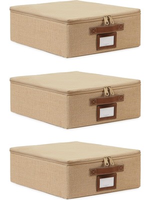 Ocean Home Textile 3'lü Küçük Boy Jüt Destekli Hurç Set 31 x 38 x 12 cm