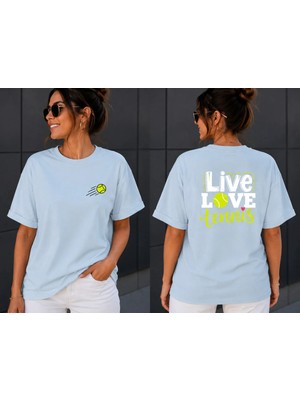 Vodexa Ünisex Oversize T-Shirt Tennis 13 Baskılı %100 Pamuk Tişört Rahat Kalıp