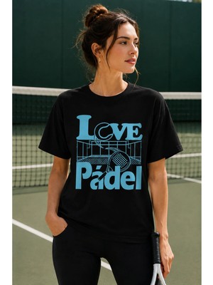 Vodexa Unisex Oversize Tennis Baskılı T-Shirt %100 Pamuk Tenis Temalı Rahat Kalıp Kısa Kollu Tişört