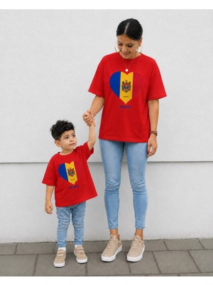 Vodexa Anne Çoçuk Oversize Tişört Kombin Twin T-Shirt %100 Pamuk Rahat Kalıp (Tekli Olarak Satılmaktadır)