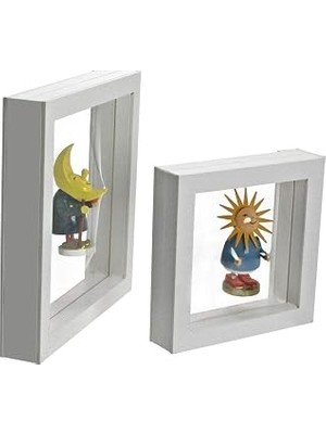 Safe 4516 Asılı Çerçeve, Beyaz, 18 x 18 cm | Mıknatıslı Çerçeve, 3D Çerçeve, Beyaz Nesneler Için, Üç Boyutlu Eşyalar