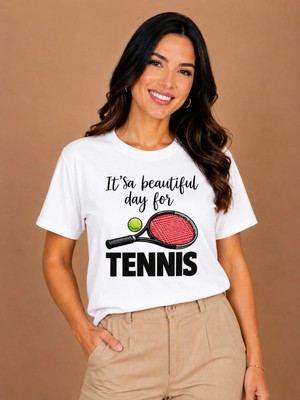 Vodexa Ünisex Oversize T-Shirt Tennis 7 Baskılı %100 Pamuk Tişört Rahat Kalıp