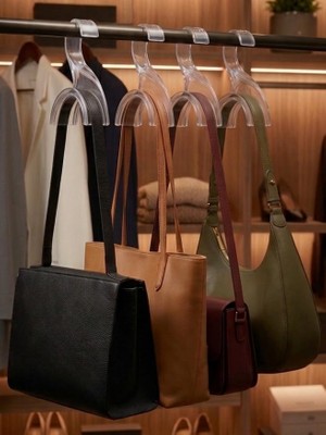 Çanta Askısı Dolap Içi Düzenleyici Organizer – Şeffaf Çoklu Çanta Askılık Aparatı (10 Adet)