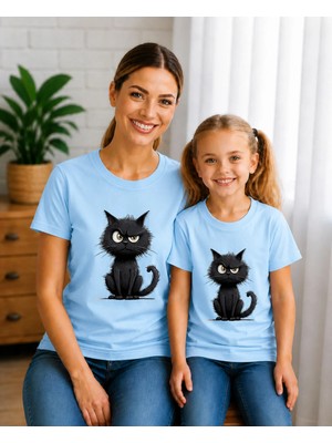 Vodexa Anne Çoçuk Oversize Tişört Kombin Twin T-Shirt %100 Pamuk Rahat Kalıp (Tekli Olarak Satılmaktadır)