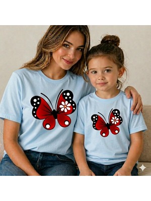 Vodexa Anne Çoçuk Oversize Tişört Kombin Twin T-Shirt %100 Pamuk Rahat Kalıp (Tekli Olarak Satılmaktadır)