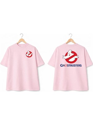 Vodexa Ünisex Oversize T-Shirt Ghost Baskılı %100 Pamuk Tişört Rahat Kalıp