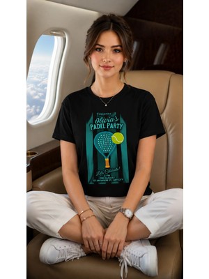 Vodexa Unisex Oversize Tennis Baskılı T-Shirt %100 Pamuk Tenis Temalı Rahat Kalıp Kısa Kollu Tişört