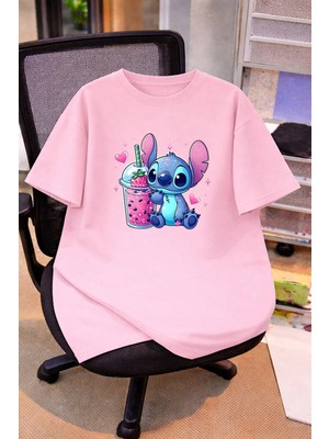 Vodexa Oversize Çocuk Genç Tişört %100 Pamuk Baskılı Rahat Kalıp Günlük Şık T-Shirt
