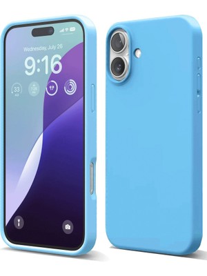 Fırsatkolik iPhone 16 Plus Kılıf Nano Içi Kadife Silikon - Mavi
