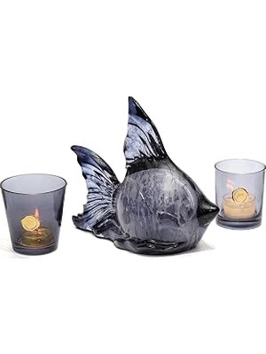 Dekoratif Ocean Art Siyah Balık Heykeli (23 Cm)