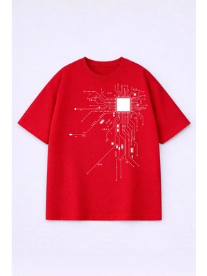 Vodexa T-Shirt Oversize Unisex %100 Pamuk Baskılı Rahat Kalıp Şık Premium Tişört