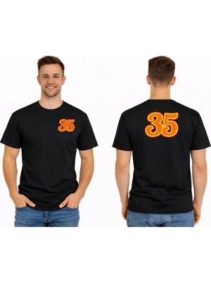 Vodexa Ünisex Oversize T-Shirt 35 Izmir Baskılı %100 Pamuk Tişört Rahat Kalıp