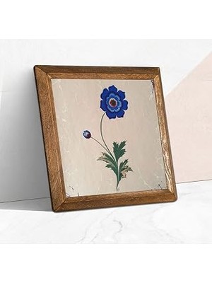 Pinecone Ebru Sanatı Taş Duvar Tablosu - Ahşap Çerçeveli Taş Tablo - 25X25 cm - Dekoratif Duvar Sanatı - Modern Ev ve Ofis Duvar Dekoru W1-136