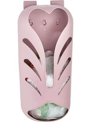 Poşet Düzenleme Organizer Dolap Kapağına Takılabilir Yapışabilir Poşetlik (Pembe)