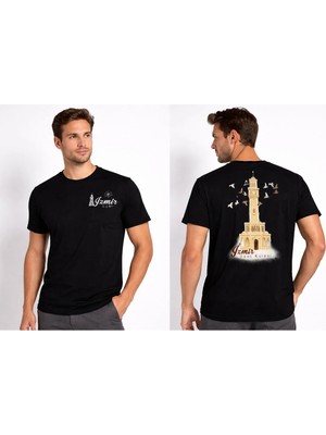 Vodexa Erkek Oversize T-Shirt Izmir Baskılı %100 Pamuk Tişört Rahat Kalıp