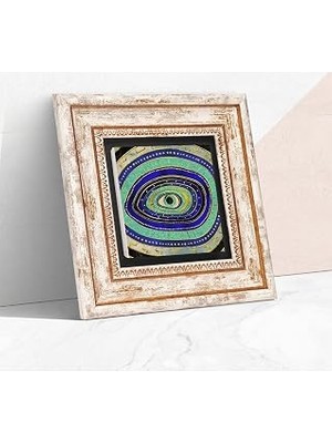 Pinecone Stone Nazar Taş Duvar Tablosu - Çerçeveli Taş Tablo - Dekoratif Duvar Sanatı - Modern Ev ve Ofis Duvar Dekoru T1-199