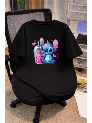Vodexa Oversize Çocuk Genç Tişört %100 Pamuk Baskılı Rahat Kalıp Günlük Şık T-Shirt