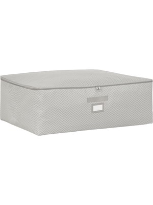 Ocean Home Textile Büyük Boy Gri Balıksırtı Baza Altı Hurç 62 x 46 x 22 cm