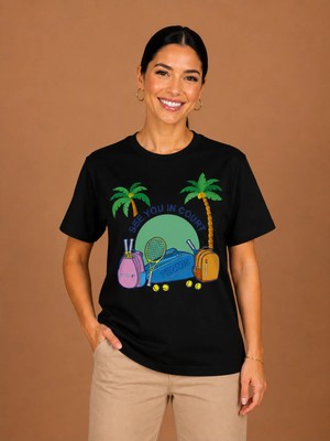 Vodexa Ünisex Oversize T-Shirt Tennis 9 Baskılı %100 Pamuk Tişört Rahat Kalıp