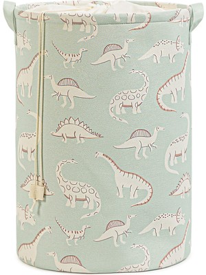 Ocean Home Textile Çocuk Odası Ağzı Büzgülü Dinozor Oyuncak Sepeti 36 x 48 cm