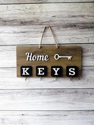 Home Keys El Yapımı Ahşap Anahtar Askısı, Elbise Askısı, Askılık Pano Anahtarlık
