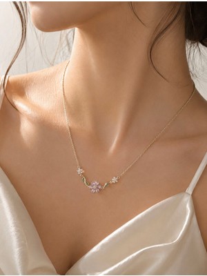 Tcey Lotus Pembe Çiçek Kolye