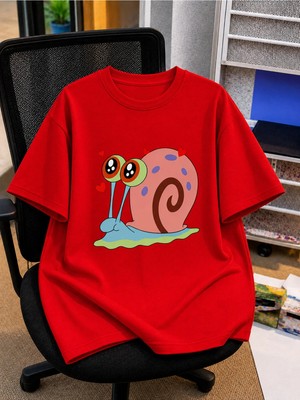 Vodexa Ünisex Oversize T-Shirt Gary Baskılı %100 Pamuk Tişört Rahat Kalıp
