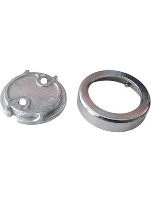 BADEM10 Askı Flanşı Metal Kapaklı Flanş Yuvarlak Dolap Elbise Askı Aparatı Krom (2 Adet)