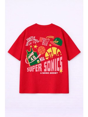 Vodexa T-Shirt Oversize Unısex %100 Pamuklu Rahat Kalıp Baskılı Tişört