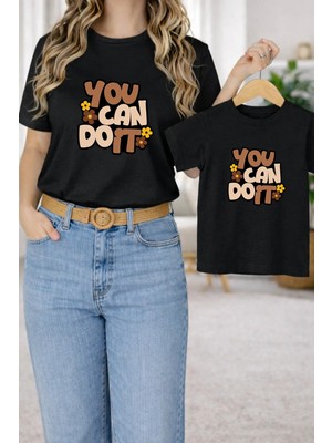Vodexa Tişört Anne Kız Çocuk Kombin Oversize – Anne & Çocuk Twin Baskılı T-Shirt