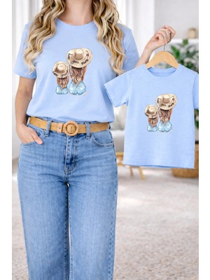 Vodexa Tişört Anne Kız Çocuk Kombin Oversize – Anne & Çocuk Twin Baskılı T-Shirt