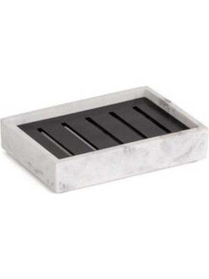 System Katı Sabunluk Mermer Desenli/siyah Renk 26X80X115 mm