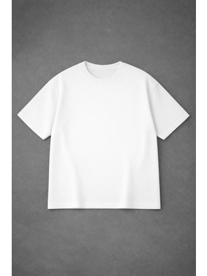 Vodexa Ünisex Oversize T-Shirt Baskısız %100 Pamuk Tişört Rahat Kalıp