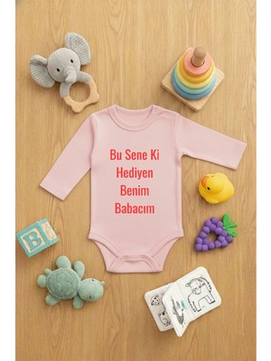 Vodexa Bebek Zıbın Çıtçıtlı Body %100 Pamuk Bu Seneki Hediyen Baskılı