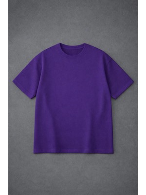 Vodexa Ünisex Oversize T-Shirt Baskısız %100 Pamuk Tişört Rahat Kalıp