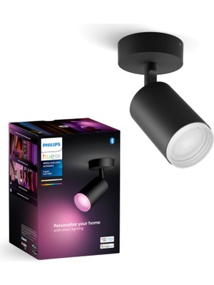 Philips Hue Fugato Akıllı LED Spot Lamba 1X4.2W (Siyah) V2-25.000 Saat Ampul Kullanım Ömrü
