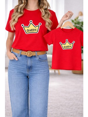 Vodexa Tişört Anne Kız Çocuk Kombin Oversize – Anne & Çocuk Twin Baskılı T-Shirt
