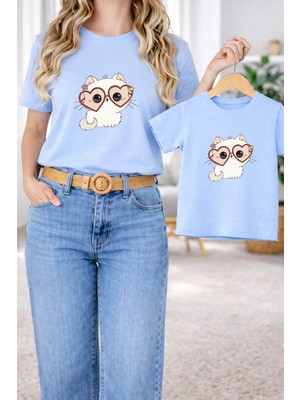 Vodexa Tişört Anne Kız Çocuk Kombin Oversize – Anne & Çocuk Twin Baskılı T-Shirt