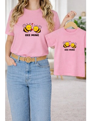 Vodexa Tişört Anne Kız Çocuk Kombin Oversize – Anne & Çocuk Twin Baskılı T-Shirt