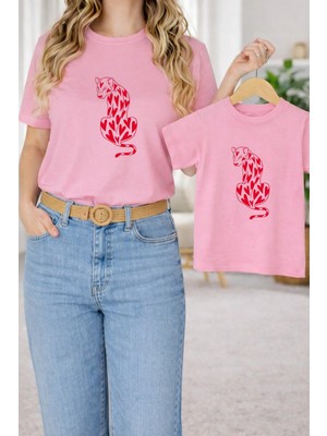 Vodexa Tişört Anne Kız Çocuk Kombin Oversize – Anne & Çocuk Twin Baskılı T-Shirt