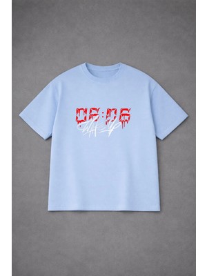 Vodexa Ünisex Oversize T-Shirt Wake Up Baskılı %100 Pamuk Tişört Rahat Kalıp