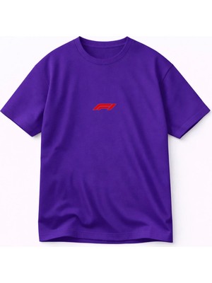 Vodexa Erkek T-Shirt F1 Baskılı %100 Pamuk Tişört Rahat Kalıp